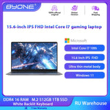 Byone Gaming Laptop Intel Core I7 Laptops 16GB RAM 512GB 1TB SSD 15.6 Inch Game Notebook Ultrathin Metal Computer PC Windwos 11