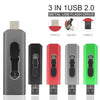 3-in-1 USB Flash Drive USB 2.0 & Type-c & Micro USB 256GB