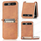 Leather Card Slot Phone Case for Samsung Z Flip 5G