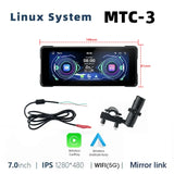 7 Inch Motorcycle GPS with Wireless CarPlay and Android Auto IPX7 Waterproof